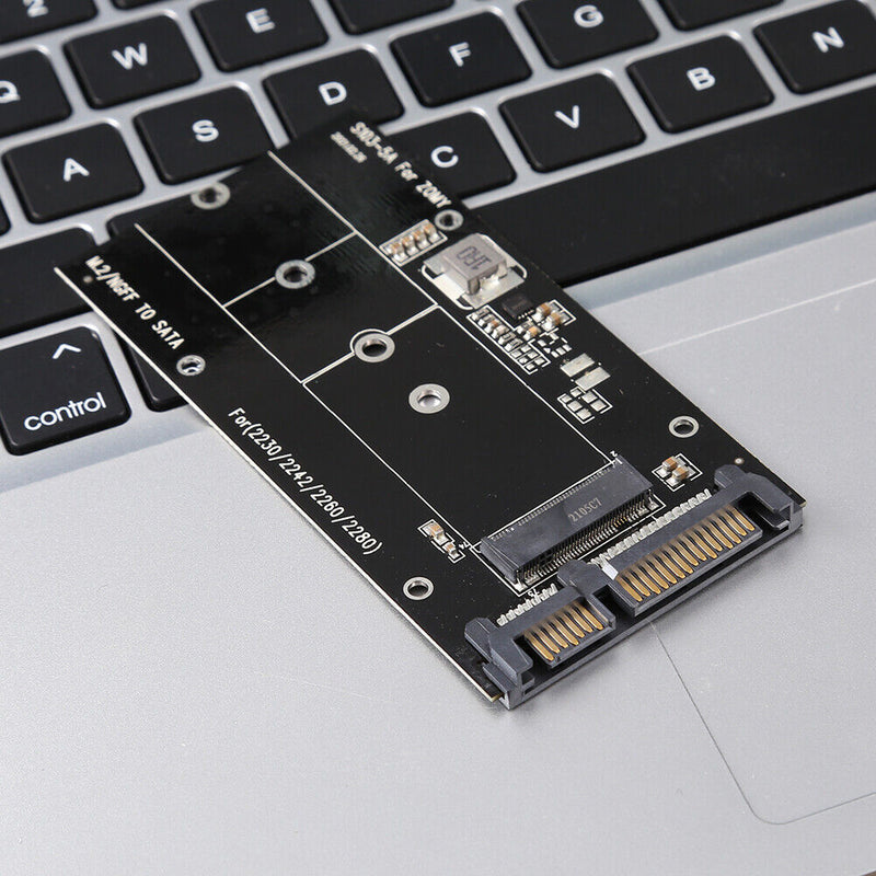 B Important M2 NGFF SSD 2.5" SATA Adapter Converter Card 2230-2280 with Metal