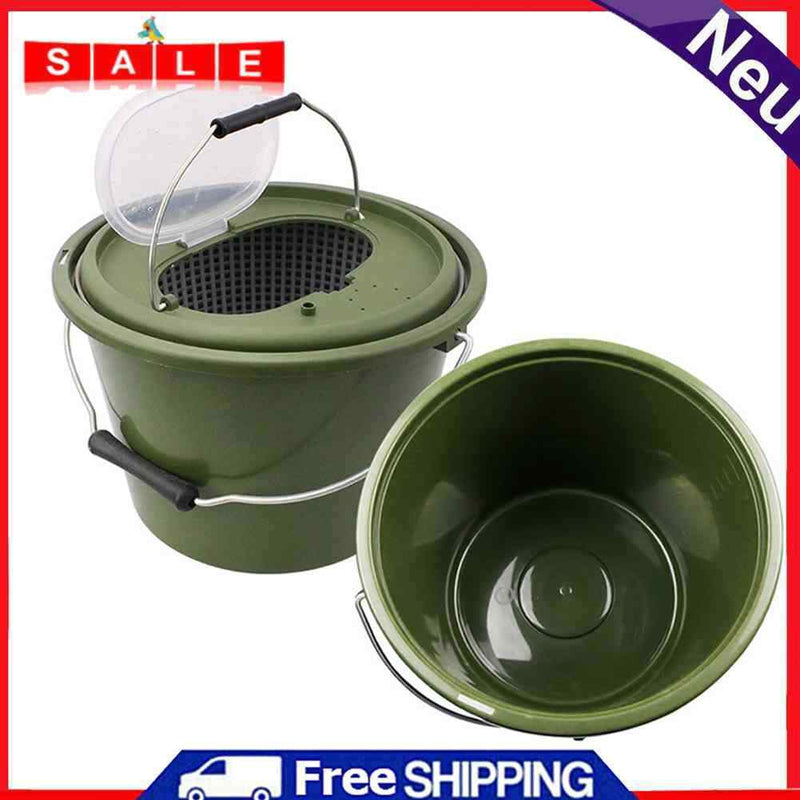 Portable Plastic Fishing Bucket Water Storage Container Handle Fish Storage Tool