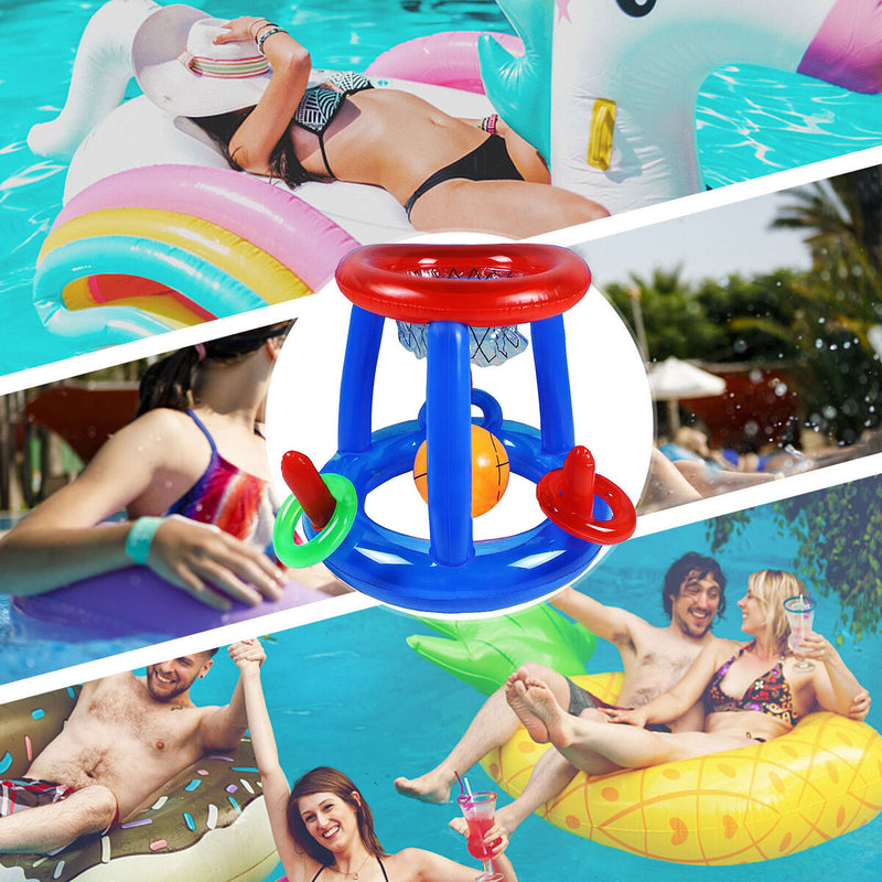 Pool Basketball Hoop Set - Perfect for Competitive Water Play and Trick Shots