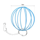 Stainless Steel Plating Pet Hay Manger Food Ball Rabbit Grass Rack (Blue) Newly