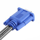 VGA Splitter Cable 1 Computer to Dual 2 Monitor Male to Female Wire (Blue)