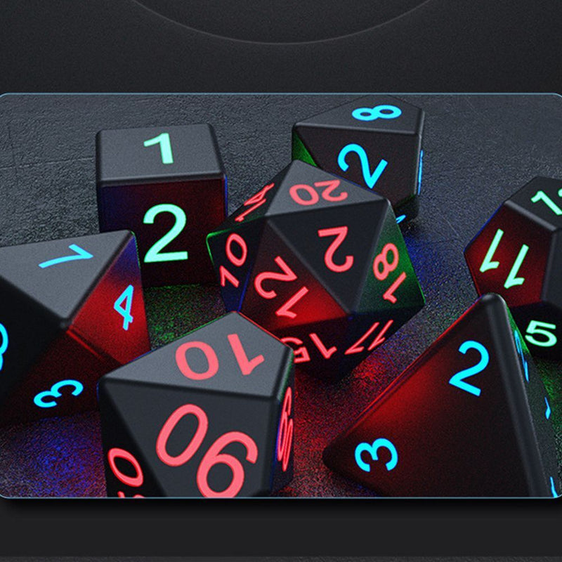 DND D4-D20 Cube Table Games Accessory Glow LED Dices Polyhedral Electronic Dice