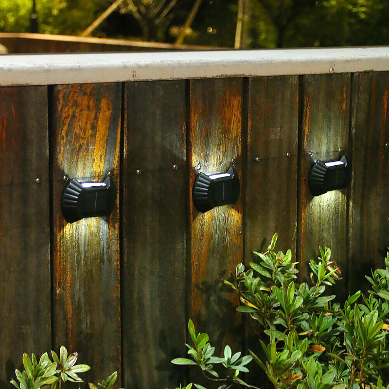 4pcs Solar Wall Lamp Outdoor Waterproof Balcony Fence Lights (White 2LED)