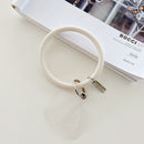 Hanging Ring Phone Silicone Chain Anti-Lost Lanyard Bracelet (Retro White)