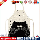 Cartoon Cat Kitchen Cotton Linen Apron Home Cooking Baking Bibs Pinafore