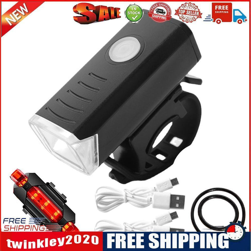MTB Bike USB Rechargeable Headlight Taillight Set Bicycle Lights (2255+918)