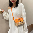 Women Leather Crossbody Bag Female Graffiti Belt Buckle Shoulder Sling Handbags