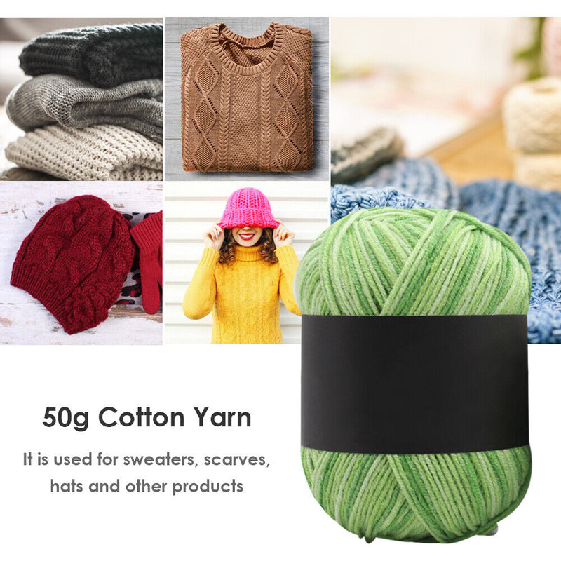 Gradient Color Milk Cotton Yarn Scarf Sweater Crochet Knitting Yarn (C) Newly