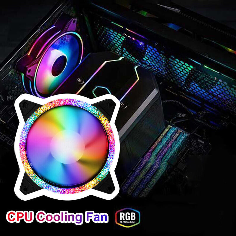 120mm Fan RGB Computer Case Fans Cooling Radiator Small 3pin + Large 4pin Newly