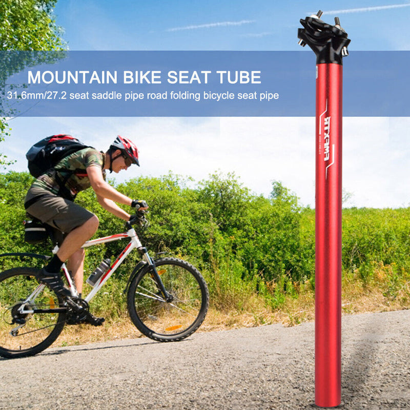 Bike Seat Post MTB Folding Bicycle Ultralight Seatpost (27.2x400mm Red) Newly