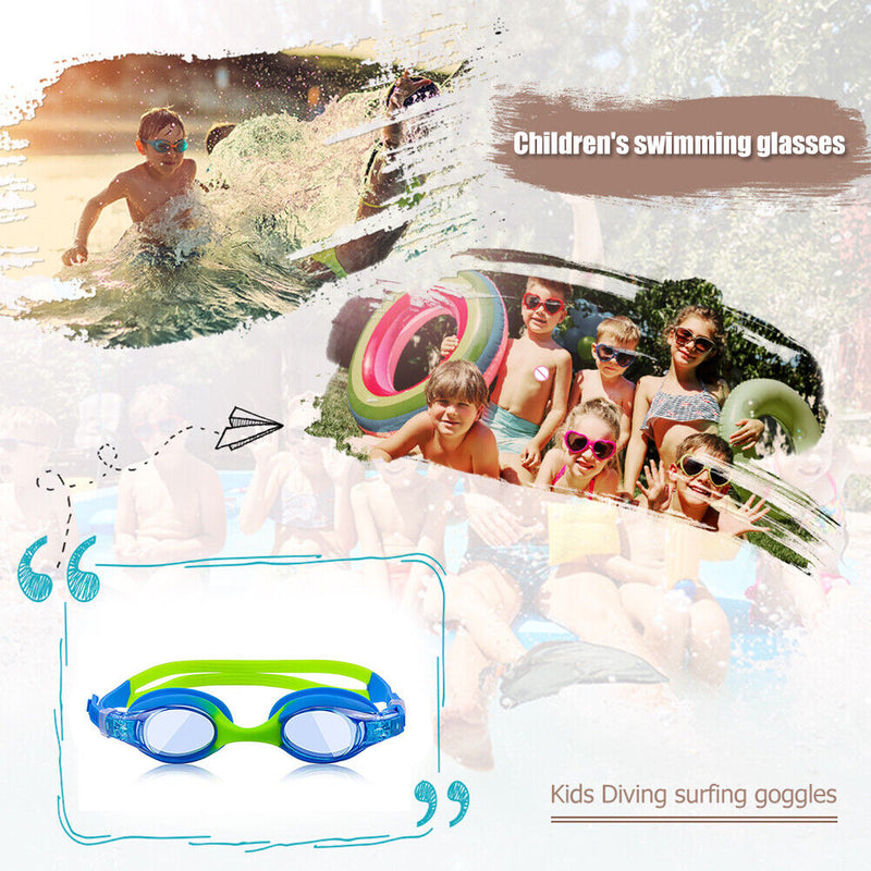 Kids Swimming Goggles Anti Fog Training Swim Glasses for Boys Girls (Green)