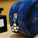 Simple Embroidered Makeup Pouch Finishing Bag Storage Case Velvet Cosmetic Bag