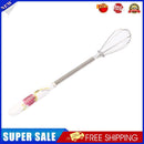 Ceramic Handle Stainless Steel Hand Egg Beater Egg Stirring Whisk (White)