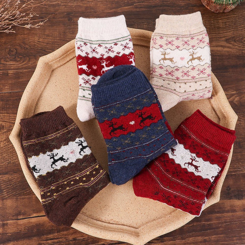 Warmer Cotton Christmas Socks Christmas Deer Floor Socks Sleeping Hosiery