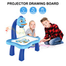 Children LED Projector Art Drawing Table Toys for Paint Learning (Blue) Newly