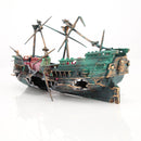 Aquarium Ornament Ship Air Split Shipwreck Fish Tank Decor Sunk Wreck Boat Newly