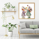 Oil Paint by Numbers Two Girls Canvas Artwork Living Room Picture Art Decoration