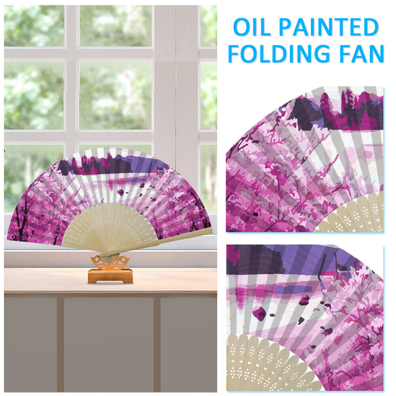 Cherry Blossom Forest Oil Paint Folding Fan By Numbers DIY Home Decoration Gifts