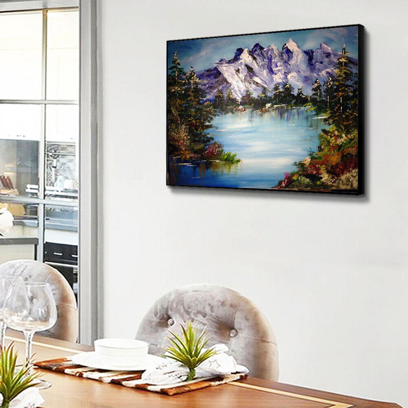 50x40cm Frameless Oil Paint By Numbers Snow Mountain Lake Paint Canvas Picture