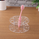 Acrylic Nail Brush Holder Round Pen Stand Rack Makeup Tool Shelf (White) Newly