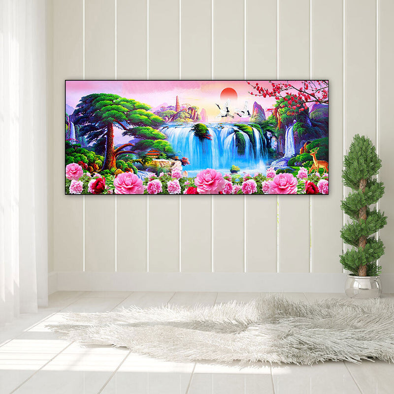 Waterfall Welcome Pine Oil Paint By Numbers Kits DIY Canvas Wall Picture Cr