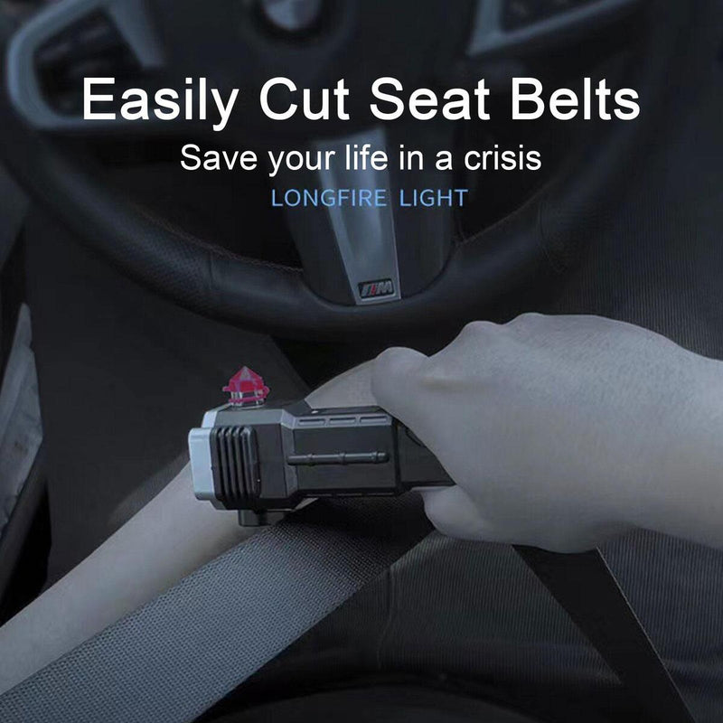 Super Bright LED Torch With Safety Hammer Magnet Side Light Camping Flashlight`