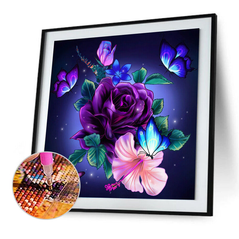 Diamond Painting 5D DIY Butterfly Rose Hat Full Round Drill Picture