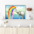Diamond Painting Rainbow Elephant Full Round Drill Picture of Rhinestone Drawing