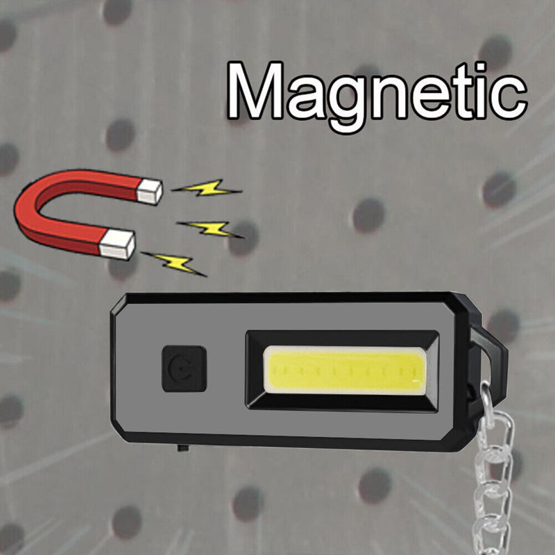 COB LED Mini Flashlight Keychains Outdoor Camping Waterproof Pocket Work To