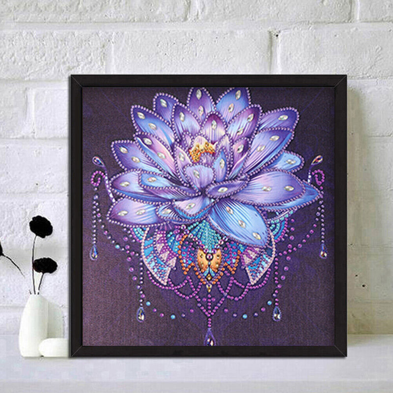 5D Diy Diamond Painting lotus Special-shape Partial Drill Art Newly