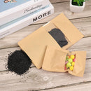 Favors Stand Up Candy Wrapping Bag Gift Package Clear PVC Window Kraft Paper
