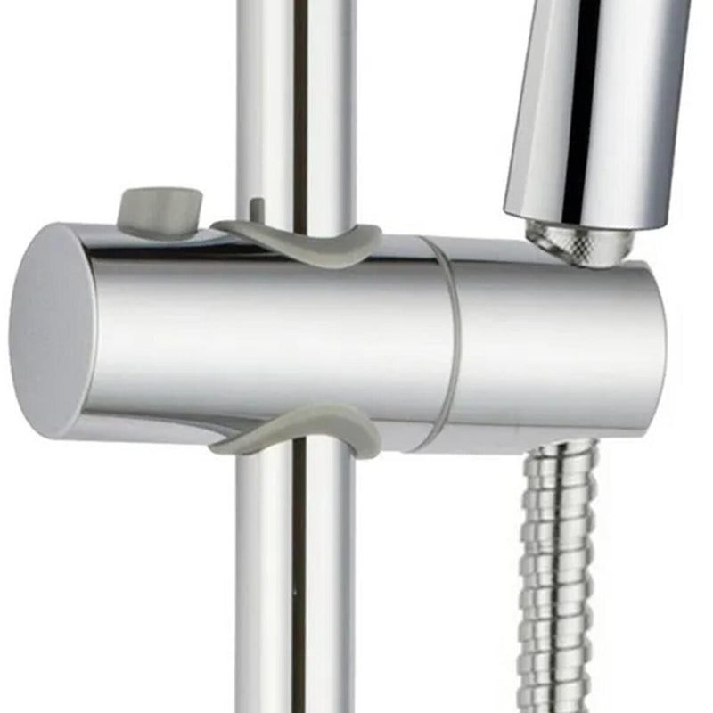 25mm Shower Head Holder Rail Slider Bracket Kit Tool Chrome Adjustable Bathroom: