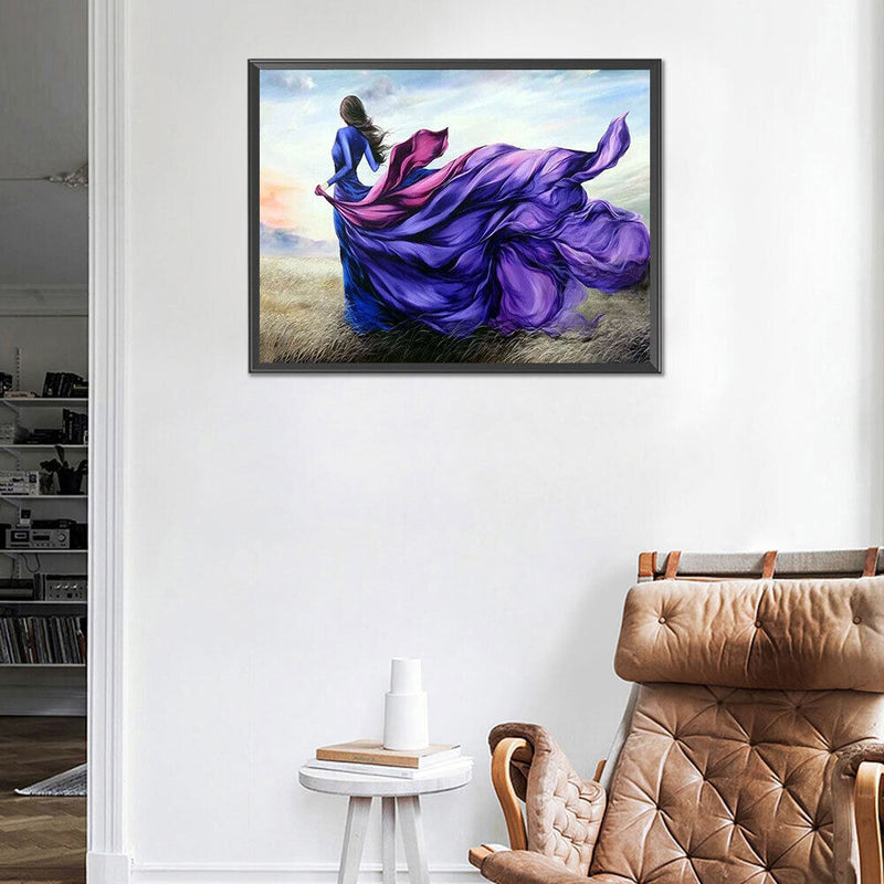 Girl Oil Paint By Numbers Kit DIY Acrylic Painting on Canvas Wall Art Picture