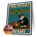 5D DIY Diamond Painting Kit Full Round Drill Letter Black Cat Decor (B4457)