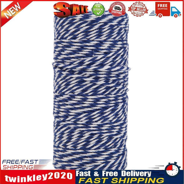 1 Roll 100 Meters 2Ply Cotton Twine DIY Weaving Handmade Craft Rope (Blue) Newly