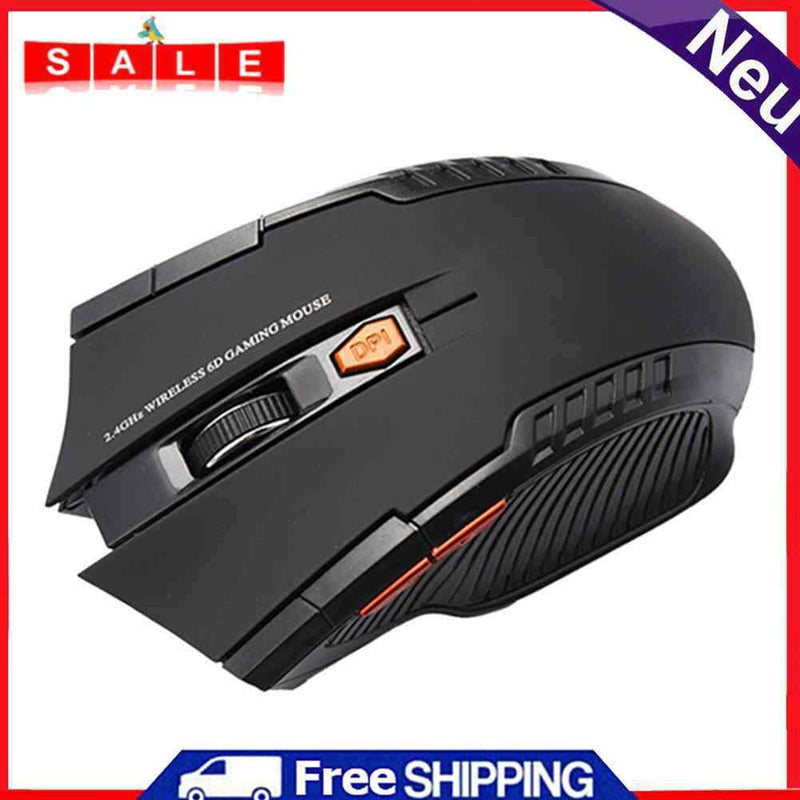 2.4GHz Wireless Optical Mouse 2400DPI 6 Button USB Optical Gaming Mouse for Ga