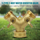 Brass Double Two Way Tap Garden Connector Adaptor Hose Splitter`