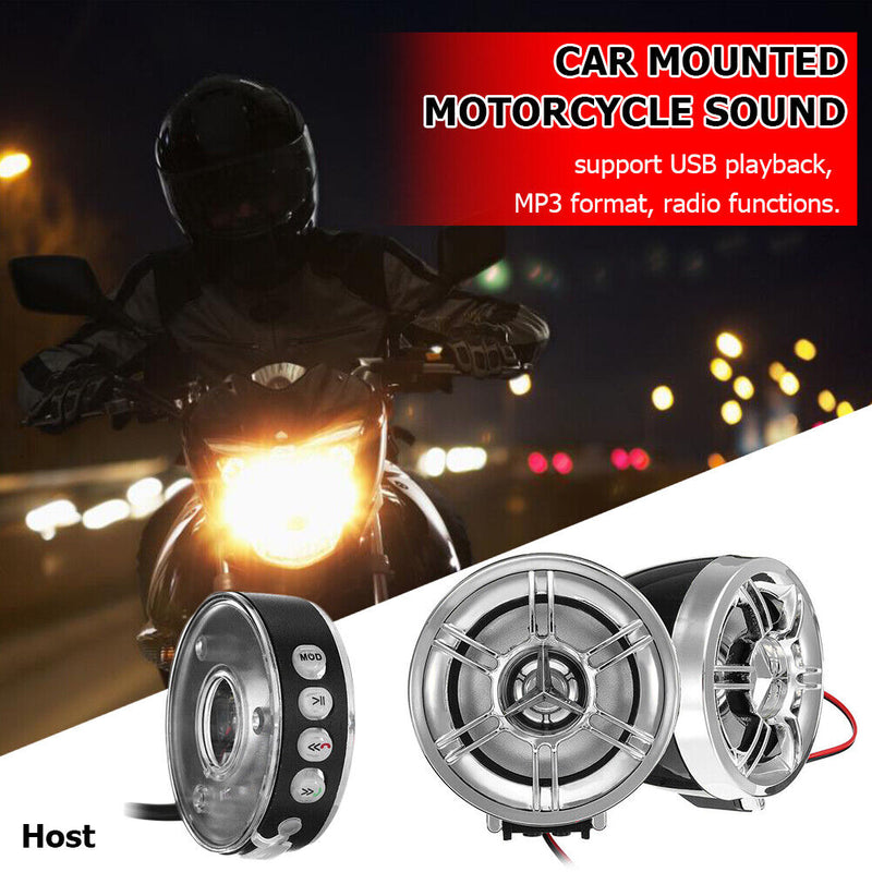 Motorcycle Bluetooth Sound System FM MP3 Player Wireless Audio Studio Speak