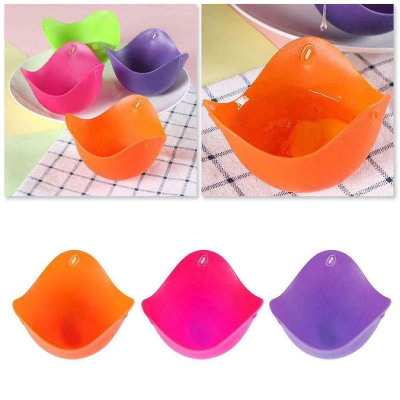 Kitchen Silicone Egg Poacher Poaching Pod Pan Poached Cup Mould B3E2