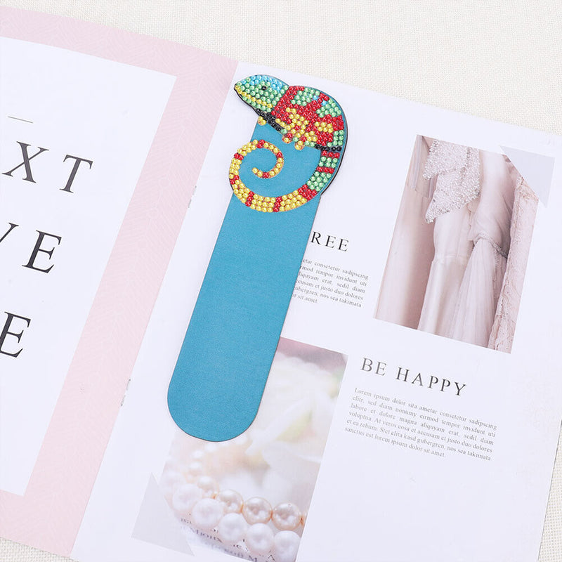 DIY Diamond Painting Leather Bookmark Mosaic Special-shaped Drill Craft Art Gift