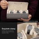 3 Slots Watch Roll Travel Case Portable Leather Watch Display Box (Grey) Newly