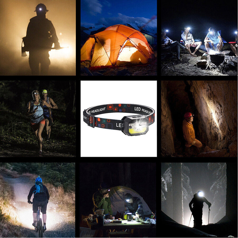 Strong LED Headlamp Sensor Headlight Flashlight for Running Hiking Camping Newly