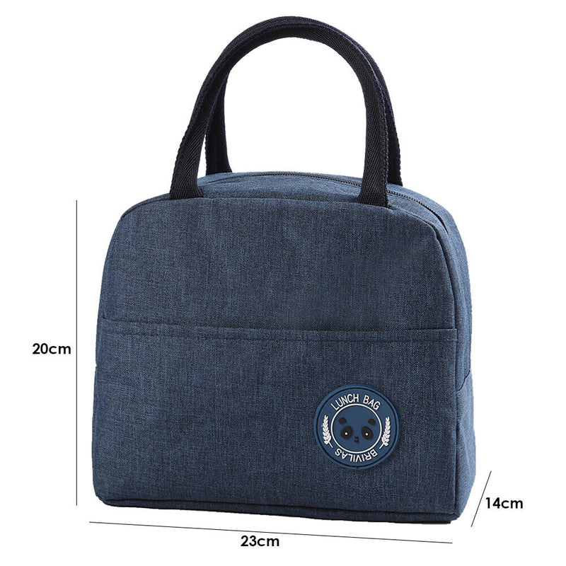 Waterproof Patch Lunch Bag Thermal Insulated Cooler Bento Case Tote (Blue)
