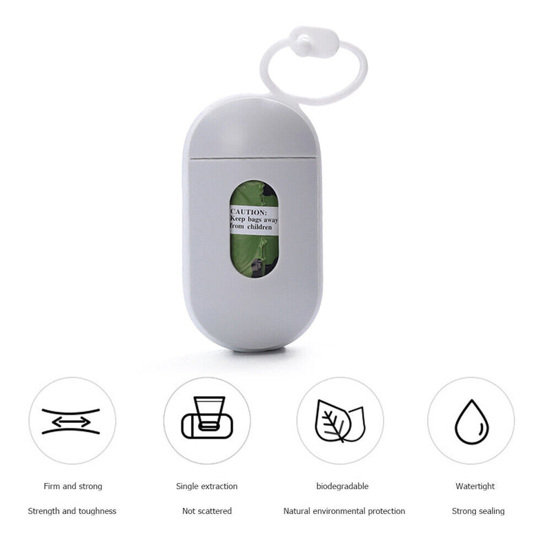 Pet Waste Bag Garbage Dispenser Carrier Case Cat Dogs Poop Holder (Grey)