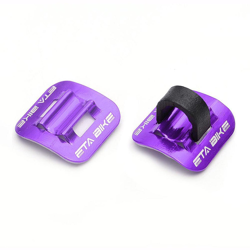 5pcs Bike Brake Cable Guide Clips Aluminium Alloy C Buckles Clamp (Purple)