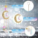 #A Wind Chime Crystal Light Catcher Moon Prism Metal Frame Ball Ornament Gifts