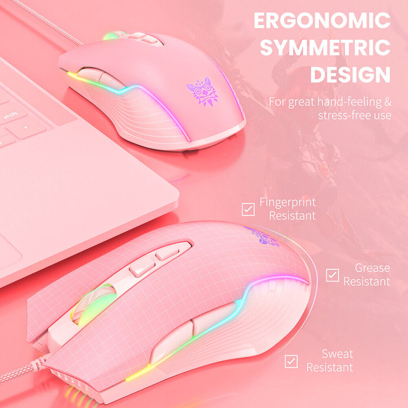 USB Wired Gaming Playing Mouse Non-Slip 6-Gear Adjustable DPI RGB Computer Mice