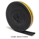 5pc Self-adhesive Soundproofing Anti Collision Windows Seal Strip (5m Black
