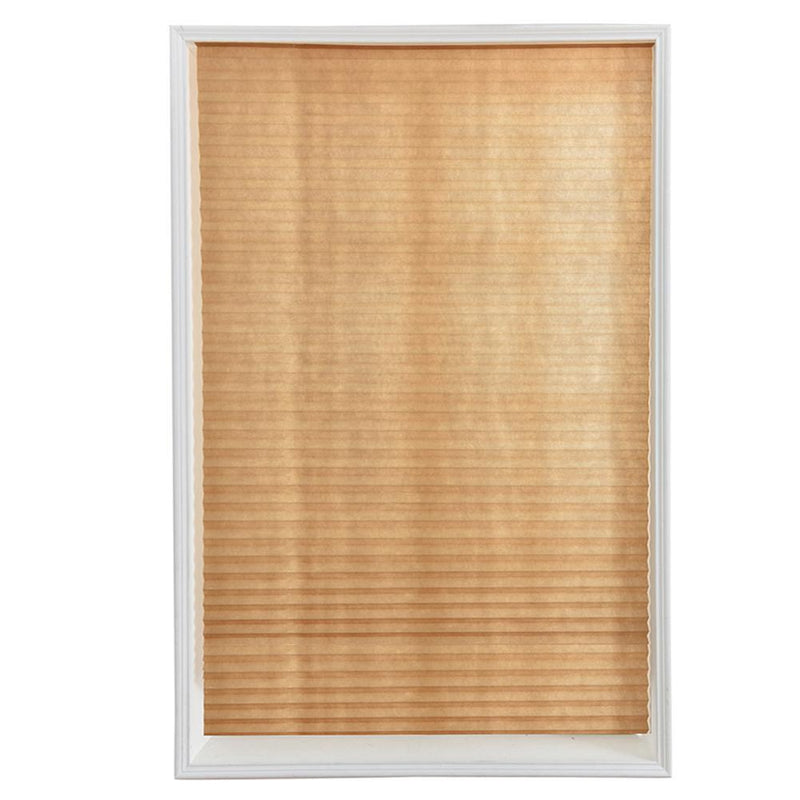 Self-Adhesive Pleated Blinds Half Blackout Window Curtains (Brown 60X150cm)