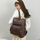Unisex Backpack Waterproof Leather Large Capacity Travel Anti Theft Rucksacks